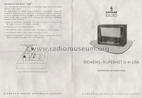 Superhet G41 USA; Siemens & Halske, - (ID = 1768704) Radio