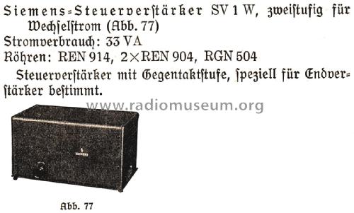 SV1W; Siemens & Halske, - (ID = 2171328) Ampl/Mixer