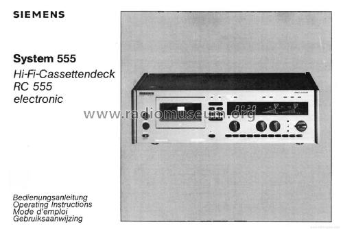 Tapedeck RC555; Siemens & Halske, - (ID = 1951521) R-Player