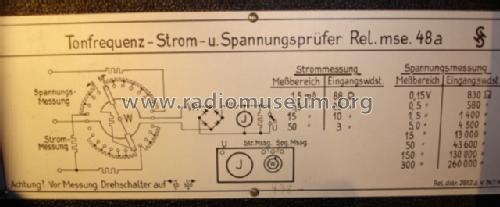 Tonfrequenz- Strom- u. Spannungsmesser Rel.mse.48a; Siemens & Halske, - (ID = 139198) Equipment