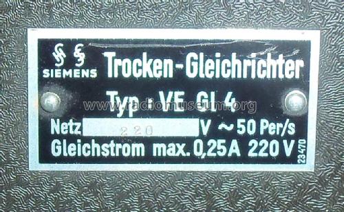 Trockengleichrichter VE Gl 4 ; Siemens & Halske, - (ID = 2505477) Power-S