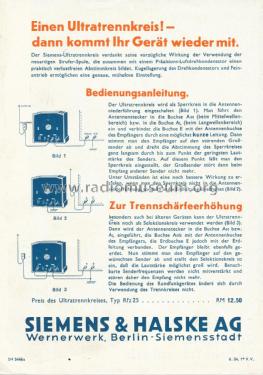 Ultra-Trennkreis Rfz 25; Siemens & Halske, - (ID = 1757693) mod-past25