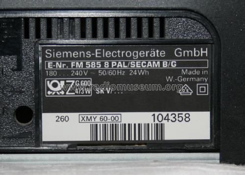 Video Cassette Recorder FM-585 R-Player Siemens & Halske ...