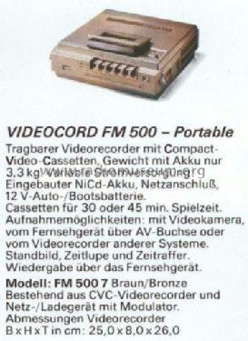 Videocord FM500 Portable FM5007; Siemens & Halske, - (ID = 700930) Reg-Riprod