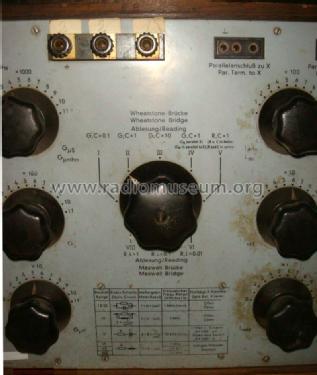 Wheatstone-Maxwell-Brücke Scheinwiderstands-RLC-Meßbrücke; Siemens & Halske, - (ID = 1158236) Equipment