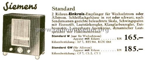 Zweiröhren Standard 520WL; Siemens & Halske, - (ID = 2554126) Radio