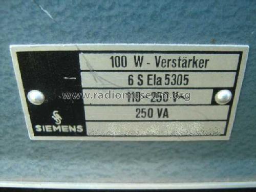 100 W - Verstärker 6 S Ela 5305; Siemens & Halske, - (ID = 2106181) Ampl/Mixer