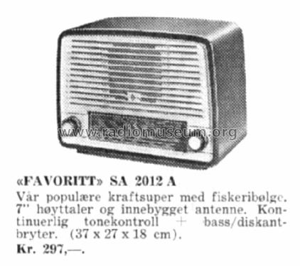 Siera Favoritt SA2012A; Siera, Teknitron A/S (ID = 1503755) Radio