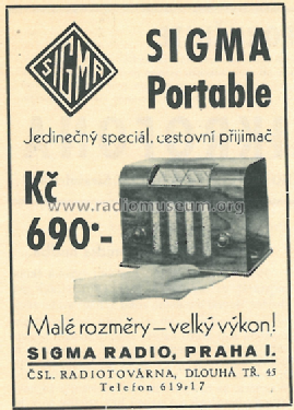 Portable ; Sigma-Radio, Ing. B. (ID = 2623092) Radio