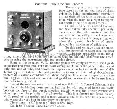 Vacuum Tube Control Cabinet R-80; Signal Electric Mfg. (ID = 1148047) mod-pre26