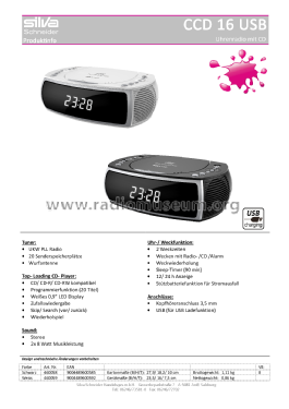 Gran Prix CD Alarm Clock Radio CDCR720 Art. Nr. 47266; Silva Tonmöbel, (ID = 2574442) Radio