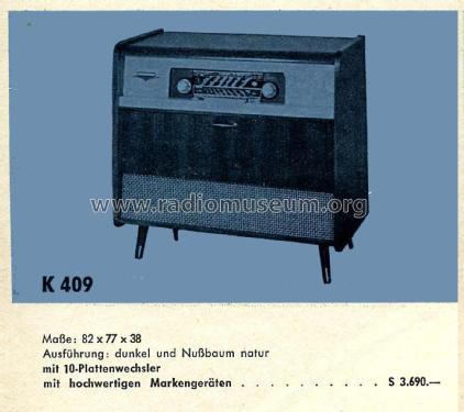 Musikschrank K409; Silva Tonmöbel, (ID = 2142665) Radio