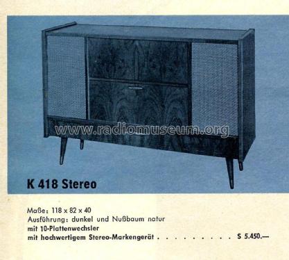 Musikschrank K418 Stereo; Silva Tonmöbel, (ID = 2142668) Radio