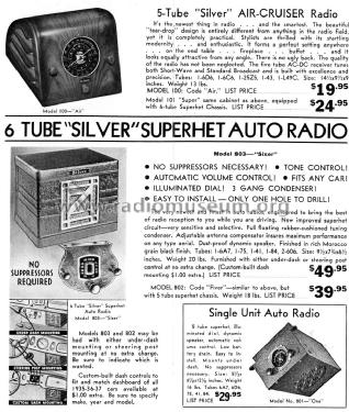 802 Fiver ; Silver Mfg. Co.; (ID = 1356055) Car Radio