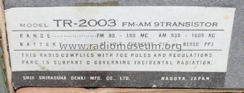 Belcor 9 Transistor 2 Band FM-AM Plata TR-2003; Silver Brand - Shin- (ID = 2058809) Radio