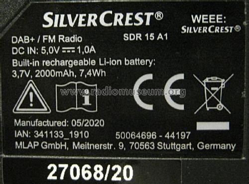 Silvercrest DAB+/FM/Bluetooth Radio SDR Radio SilverCrest / Silver |  Radiomuseum