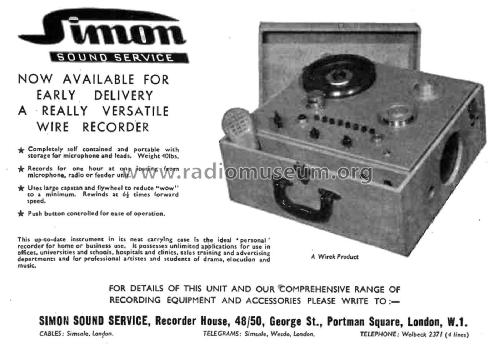 Wire Recorder ; Wirek Electronics, (ID = 2859986) Ton-Bild