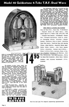 Goldentone 46 Ch= R AC; Simplex Radio Co.; (ID = 1702253) Radio