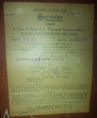 Serenader 5002; Simpson Co. Ltd., (ID = 2205917) Radio