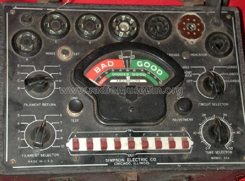 Tube Tester 333; Simpson Electric Co. (ID = 407910) Equipment