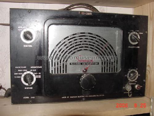 Signal Generator 340; Simpson Electric Co. (ID = 267795) Equipment