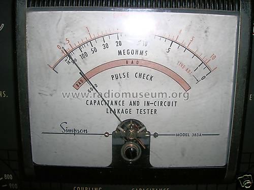 Capacohmeter - In-circuit Capacitor Leakage Tester 383A; Simpson Electric Co. (ID = 652952) Equipment