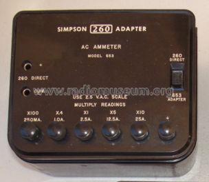 AC Ammeter 260 Adapter 653; Simpson Electric Co. (ID = 1269653) Equipment