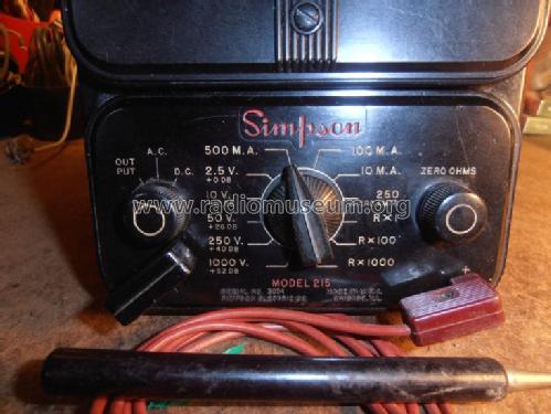 AC-DC Volt-Ohm-Milliammeter 215 ; Simpson Electric Co. (ID = 1647987) Equipment