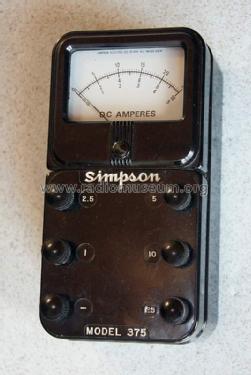 DC Ammeter 375; Simpson Electric Co. (ID = 1049928) Equipment