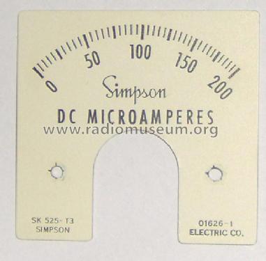 DC Microamperes Meter SK 525-T3; Simpson Electric Co. (ID = 1789120) Ausrüstung