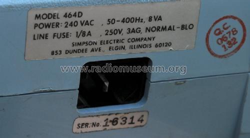 Digital Multimeter 464D; Simpson Electric Co. (ID = 1100787) Equipment