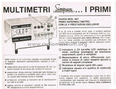 Digital Multimeter 467; Simpson Electric Co. (ID = 2831927) Equipment