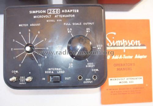 Microvolt Attenuator 260 Adapter 655; Simpson Electric Co. (ID = 1269655) Ausrüstung