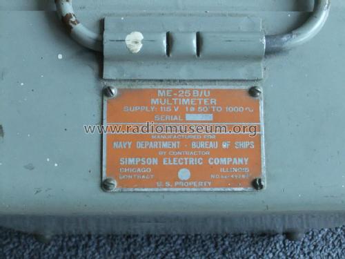 Multimeter ME-25B/U; Simpson Electric Co. (ID = 2590571) Equipment