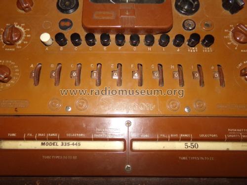 Tube and Set Tester 445; Simpson Electric Co. (ID = 2391256) Equipment