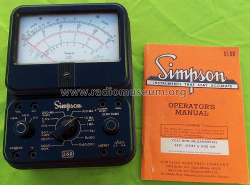 Volt-Ohm-Milliammeter 260 Series 6; Simpson Electric Co. (ID = 2553675) Equipment