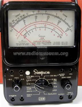 Volt-Ohm-Milliammeter 260 Series 6P; Simpson Electric Co. (ID = 2593692) Equipment