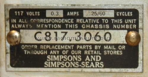 Silvertone 307 Ch= C817.3060; Simpsons Sears Ltd.; (ID = 1925665) Radio