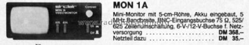 Video Monitor MON 1A; Sinclair Radionics (ID = 485751) Televisión