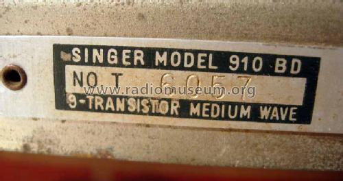 Nine Transistor 910 BD ; Singer Company, The; (ID = 571901) Radio