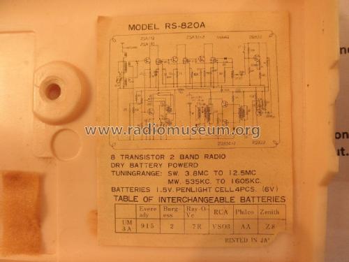 2 Band 8 Transistor RS-820A; Singer Company, The; (ID = 2209525) Radio