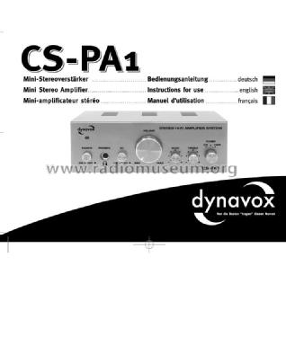 Dynavox CS-PA1; Sintron Audio; (ID = 2659131) Verst/Mix