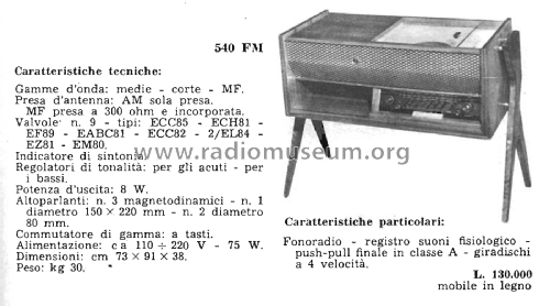 540FM; Sinudyne, Societá (ID = 2867482) Radio