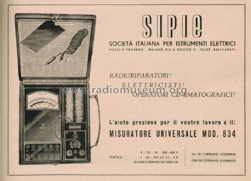 Misuratore Universale 834; SIPIE S.I.P.I.E., (ID = 2665826) Ausrüstung