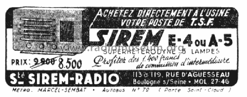 E-4; SIREM-Radio, (ID = 2652368) Radio