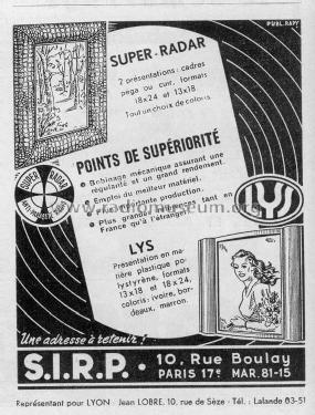 Cadre Antiparasites Super-Radar ; SIRP S.I.R.P.; Paris (ID = 1128359) Antenny