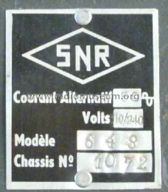 L648; SNR S.N.R., Société (ID = 815409) Radio