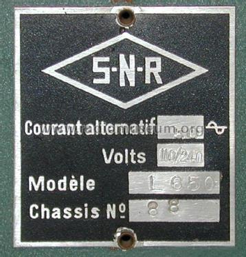 L650; SNR S.N.R., Société (ID = 1930144) Radio