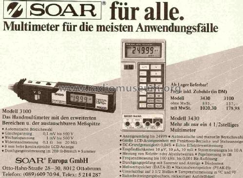 True RMS Digital Multimeter 3430; Soar Corporation; (ID = 1030053) Ausrüstung