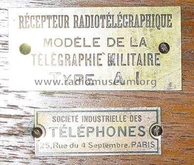 Récepteur Radiotélégraphique Modèle T.M. 1915 Type A1 ; Industrielle des Tél (ID = 152260) Galène
